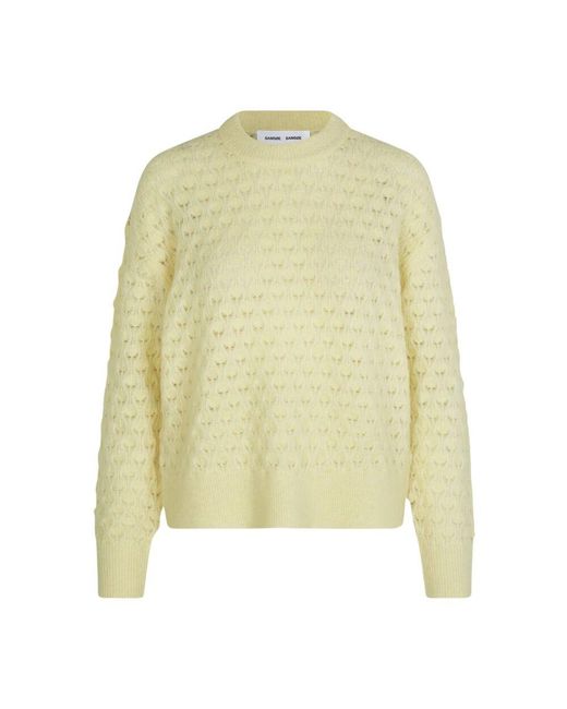 Samsøe & Samsøe Yellow Pointelle sweater pear sorbet