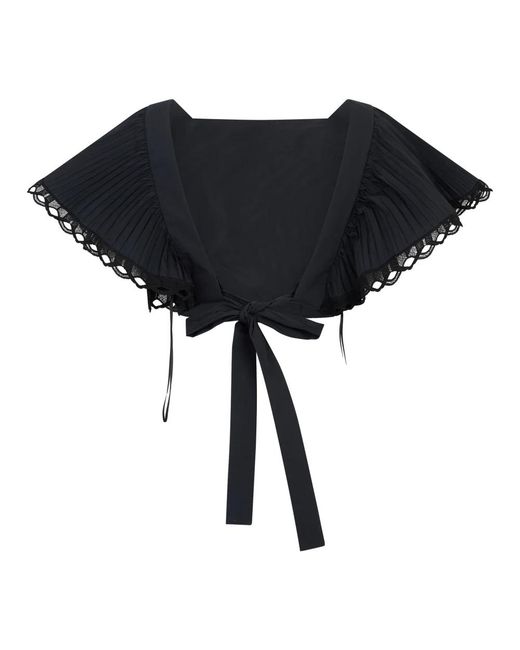 Alberta Ferretti Top Met Wijde Mouwen En Lint in het Black