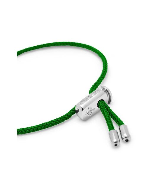 Nialaya Herren -Saitenarmband mit einstellbarem Silberschloss in Green für Herren