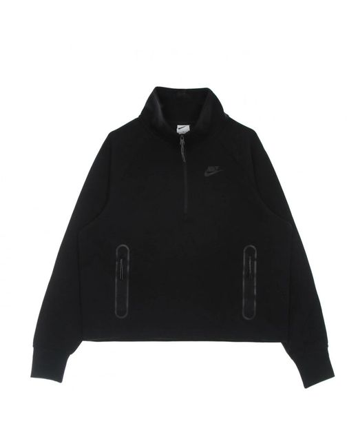 Nike Black Tech fleece 1/4-zip top schwarz