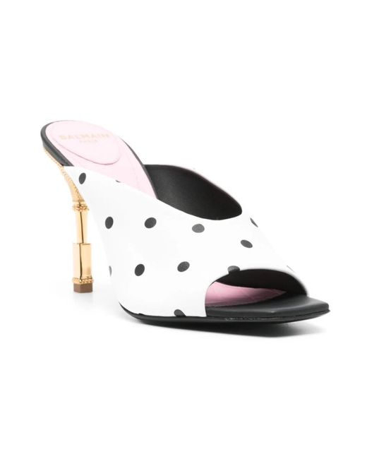 Shoes > heels > heeled mules Balmain en coloris White