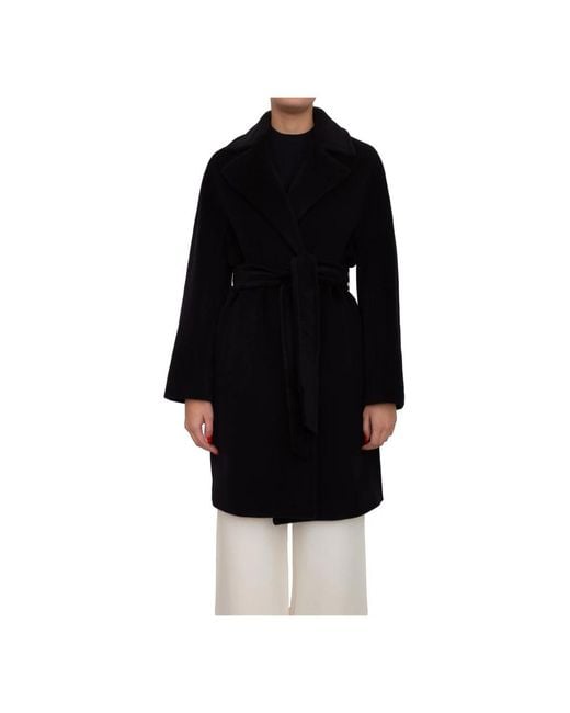 Max Mara Jassen ,Blauw ,Wol Cappotto in het Black