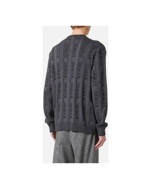 Round-Neck Knitwear di Iceberg in Gray da Uomo