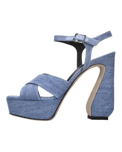 Sergio Rossi Blue High Heel Sandals