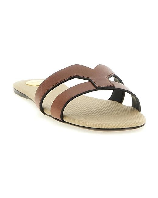 Saint Laurent Brown Sliders