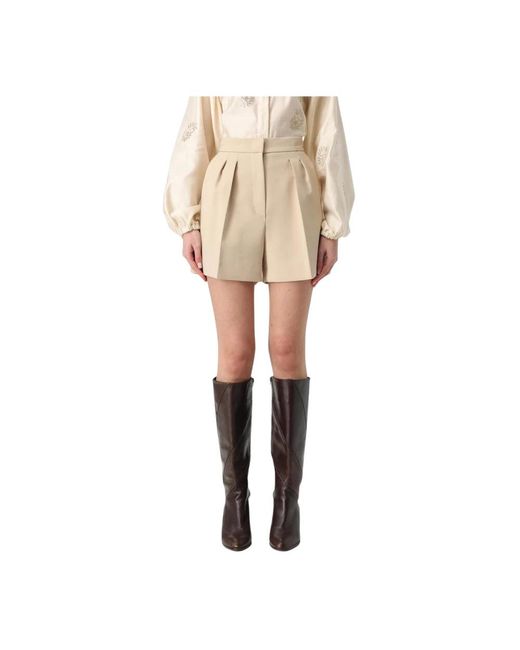 Max Mara Natural Plissierte Casual Shorts High-Waisted Regular Fit