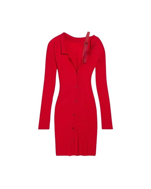 Jacquemus Kleedjes ,Rood ,Wol La Robe Maille Colin Mini Jurk in het Red