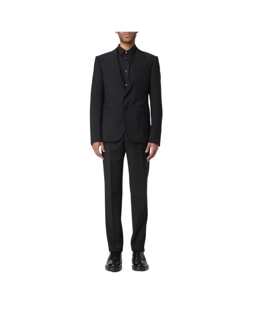 Emporio Armani Black Single Breasted Suits for men