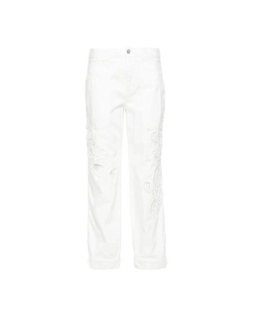 Ermanno Scervino White Cropped Trousers