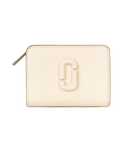 Mini compact wallet in cloud white di Marc Jacobs in Natural