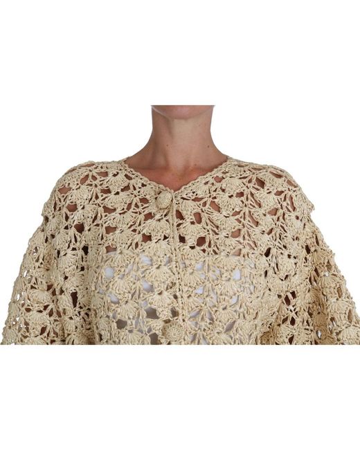 Dolce & Gabbana Natural V-Neck Knitwear