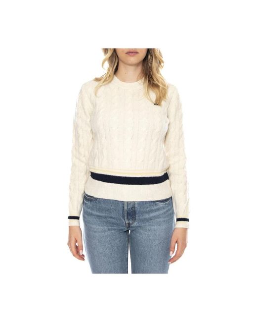 Lacoste V-Hals Knit in het White