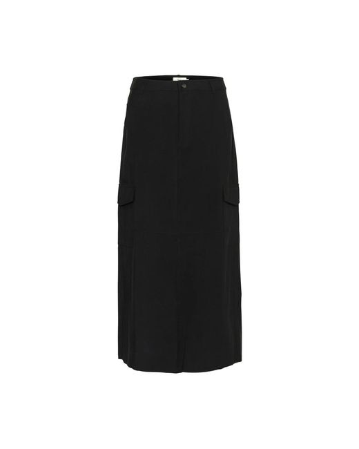 Cream Rokken ,Zwart ,Polyester Pitch Rok Met Achtersplit in het Black