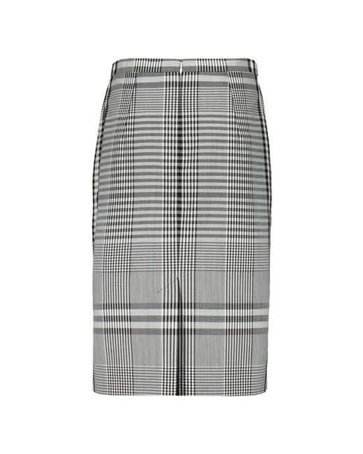 Burberry Geruite Midi-Rok in het Gray