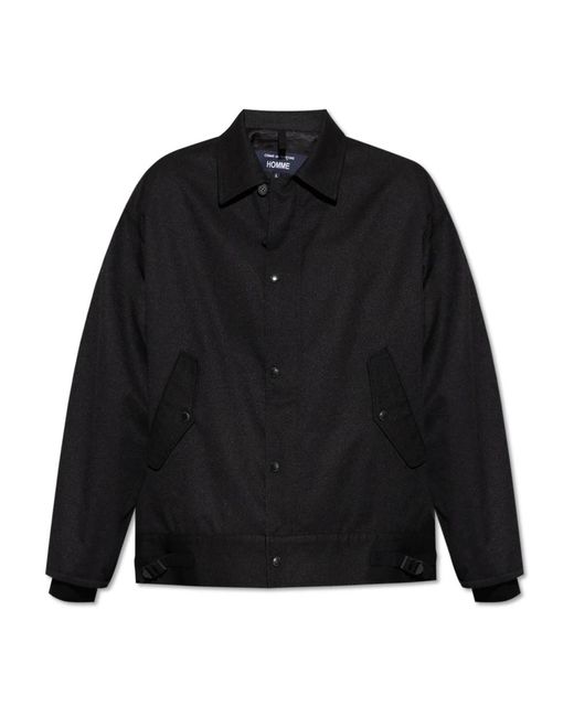 Comme des Garçons Jassen ,Zwart ,Wol Jas Met Zakken in het Black voor heren