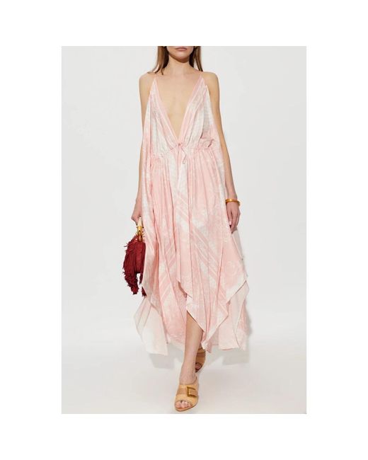 Maxi Dresses Balmain de color Pink