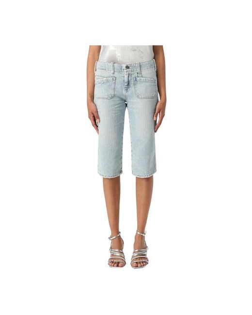 DIESEL Blue Blaue Denim Bermuda Shorts Mit Taschen