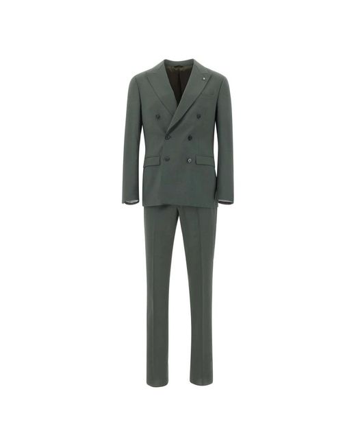 Manuel Ritz Gray Double Breasted Suits for men