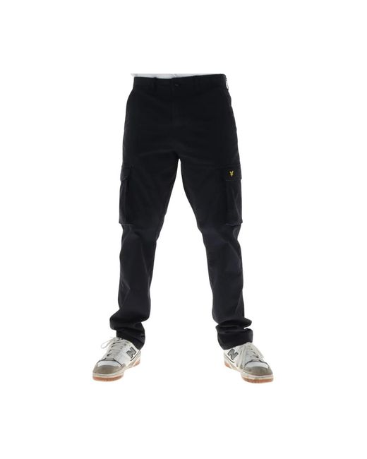 Lyle & Scott Black Slim-Fit Trousers for men
