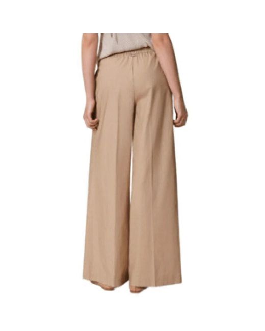 Twinset Natural Rope Palazzo Hose Mit Elastischem Bund