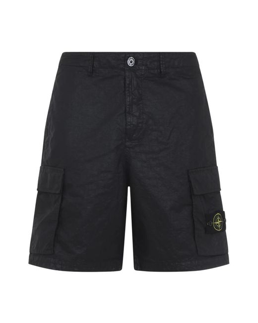 Stone Island Black Casual Shorts for men