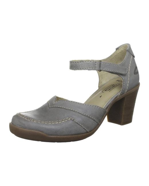 Camel Active Schoenen ,Grijs ,Leer Comfortabele Damesschoen Met Verstelbare Bandjes in het Gray
