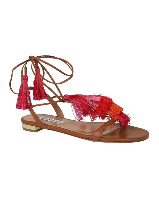 Aquazzura Red Fransen sandalen für den sommer