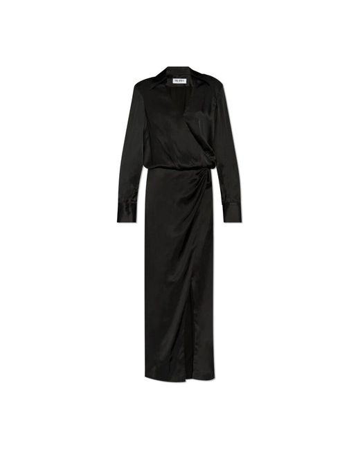 The Attico Black Kleid mit kragen