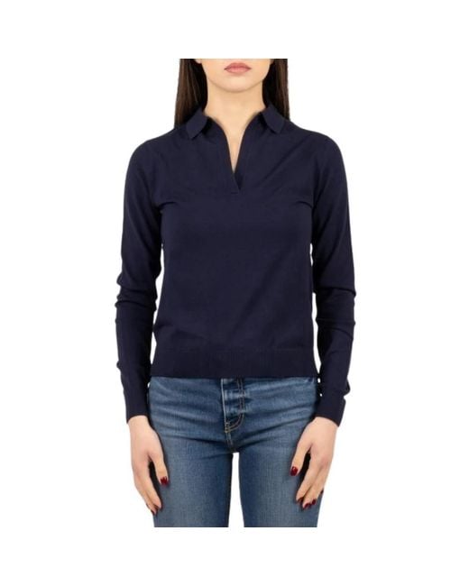 Weekend by Maxmara Blue V-Neck Knitwear