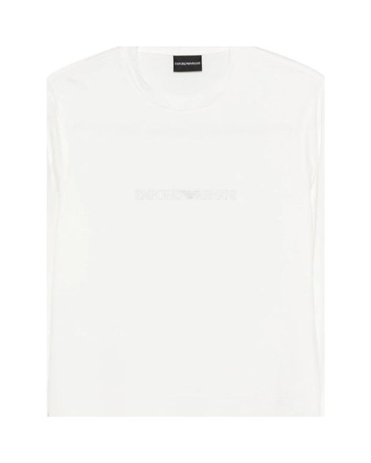 Emporio Armani White Long Sleeve Tops for men
