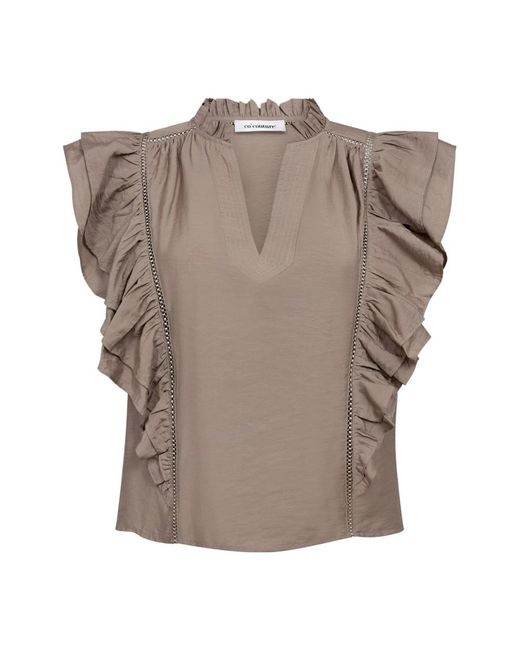 Blouses co'couture de color Brown