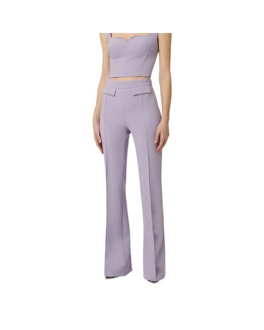 Elisabetta Franchi Purple Wide Trousers