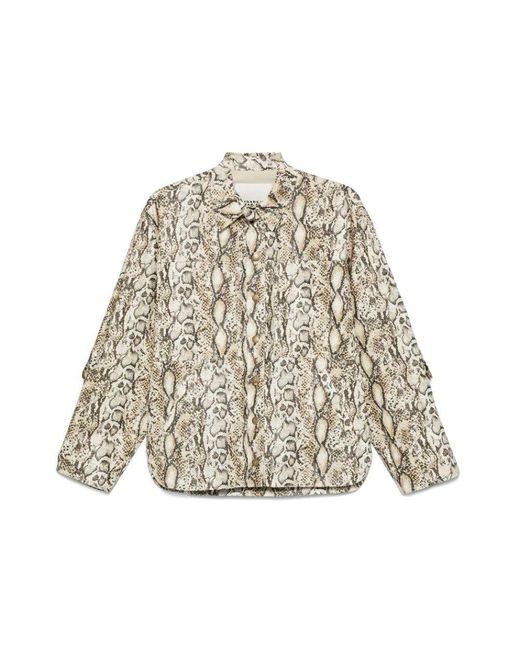 Isabel Marant Natural Beige front-druckknopf oberbekleidung