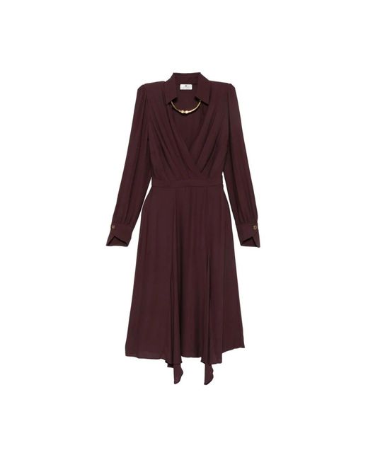 Elisabetta Franchi Midi Dresses in het Purple