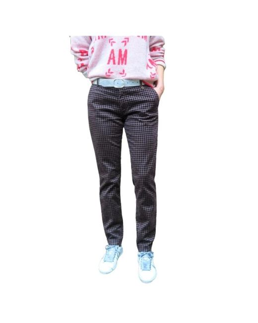 Mason's Broeken ,Bruin ,Katoen Jacqueline Houndstooth Broek in het Blue
