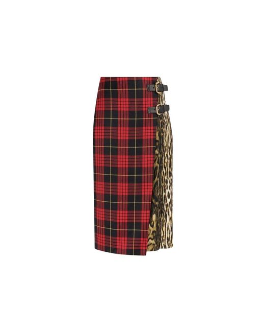 Roberto Cavalli Red Midi Skirts