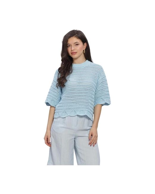 Moss Copenhagen Tabitha Fairyn 2 4 Pullover in het Blue