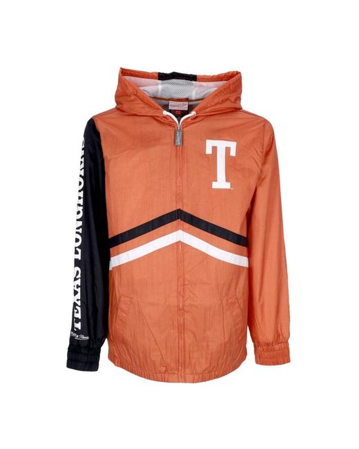 Mitchell & Ness Jassen ,Oranje ,Polyester Texas Longhorns Windbreaker Jas in het Orange voor heren