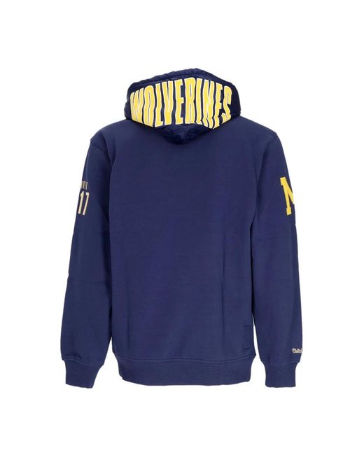 Mitchell & Ness Hoodies & Sweatvesten ,Blauw ,Wol Michigan Wolverines Hoodie in het Blue voor heren