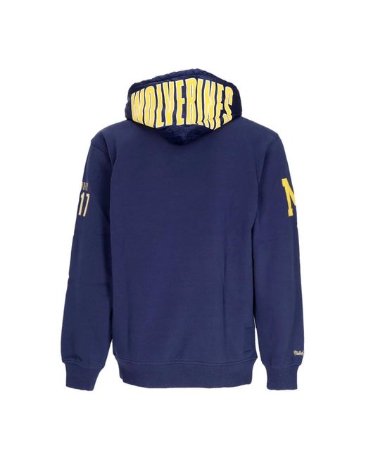 Mitchell & Ness Hoodies & Sweatvesten ,Blauw ,Wol Michigan Wolverines Hoodie in het Blue voor heren