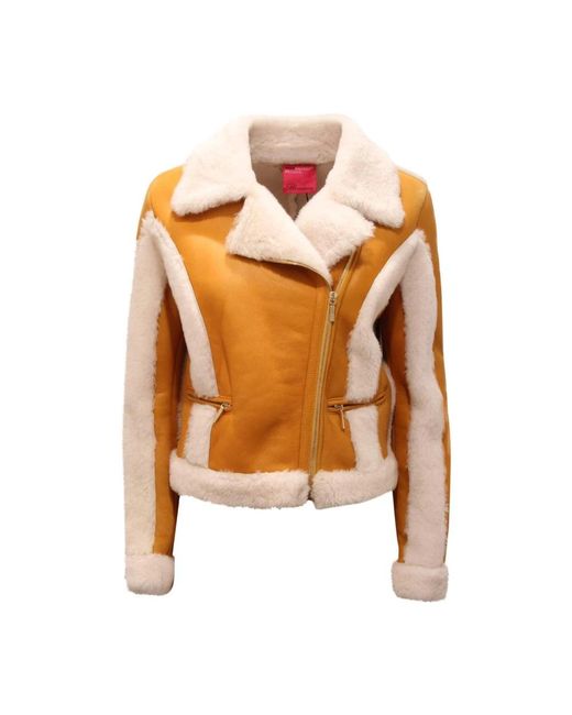 Faux Fur & Shearling Jackets Blumarine de color Yellow