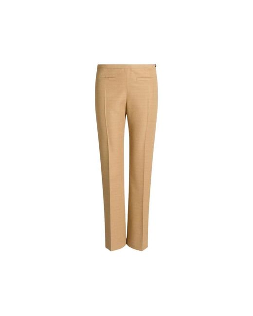 Alberta Ferretti Natural Cropped Trousers