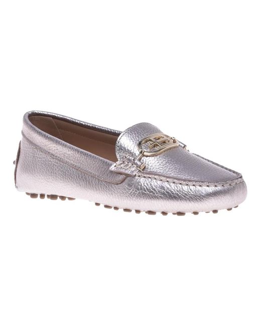 Loafer in platinum calfskin Baldinini de color Gray