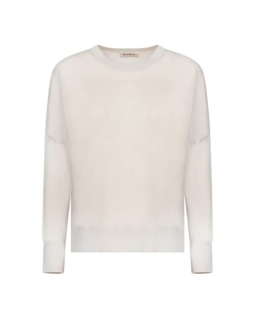 Blanca Vita White Round-Neck Knitwear