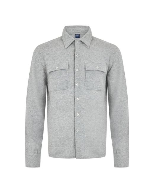 Fedeli Gray Casual Shirts for men