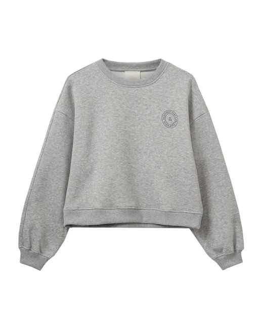 Sofie Schnoor Hoodies & Sweatvesten ,Grijs ,Leer Sweatshirts in het Gray