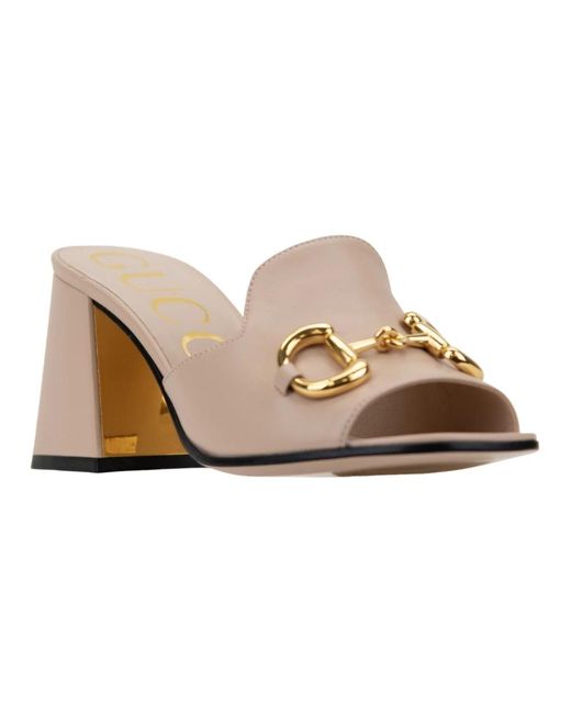 Gucci Pink Heeled Mules