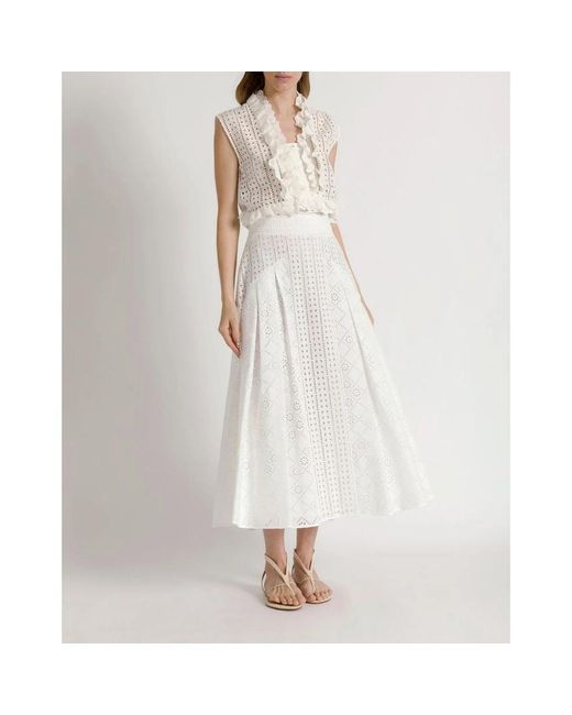 Alberta Ferretti White Sleeveless Tops