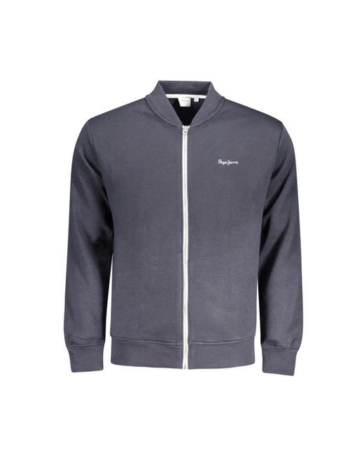 Pepe Jeans Hoodies & Sweatvesten ,Blauw ,Katoen Cotton Crewneck Sweater in het Blue voor heren