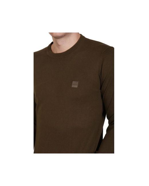 Boss Brown Round-Neck Knitwear for men